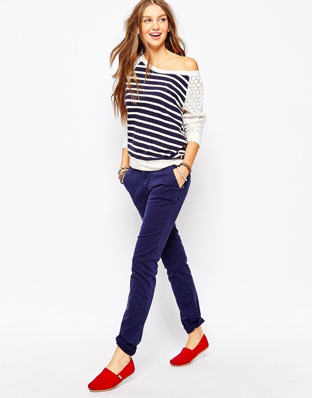 Girl image with stripes top and blue pant